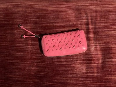 Cartera de cuero rosa caliente Jimmy Choo Foto 1 de 3