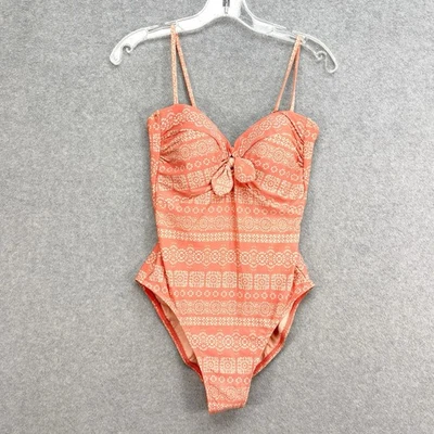 Traje de baño Robin Piccone Isla de una pieza talla 10 terracota bandau corbata delantera Foto 1 de 4