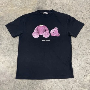 AUTÉNTICA Camisa Palm Angels Adulto Grande Negra Diseñador Rosa Oso de Peluche Logo RARA - Imagen 1 de 10