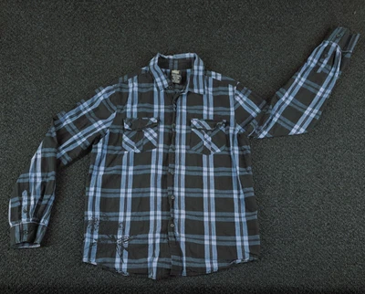 MMA Elite клетку рубашка мужская большой синий розовый длинным рукавом на пуговицах Western - Изображение 1 из 4