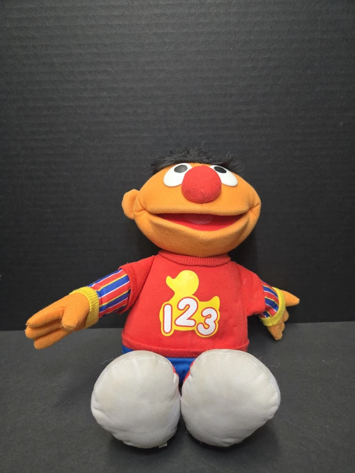 Sesame Street Hasbro Ernie 2010 Talking Singing Plush Doll 14"  - Image 1 of 4