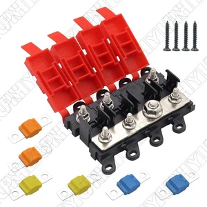 Distribution Block 1 in 3 out 3-way Fuse Holder With Fuse 30A 60A 100A Repair - Picture 1 of 13