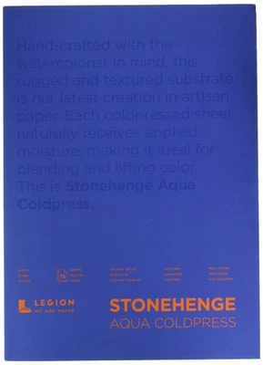 Bloque de acuarela Legion Stonehenge Aqua, 140 lb. Prensa en frío, 10 X 14 pulgadas, W... Foto 1 de 2