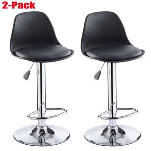 🔥2pcs Adjustable Breakfast Bar Stools Swivel Gas Lift Chair Kitchen Cafe Pub UK - Picture 1 of 26