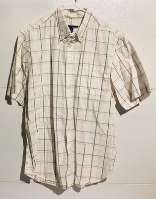 Basic Editions Men's Size Large  Button Down Short Sleeve Shirt Good Condition - Image 1 of 4