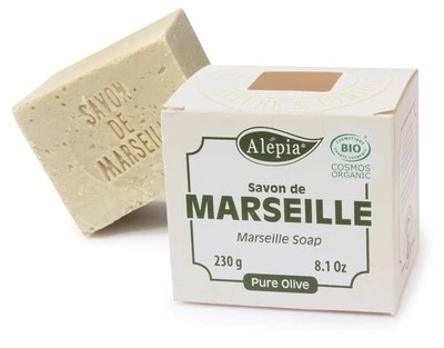 ALEPIA Savon de Marseille Pure Olive Oil Soap 230g Natural Organic Cleansing Skincare