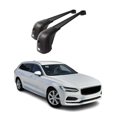 Roof Racks Cross Bars for Volvo V90 2018-2021 Aluminium 220lb Black Foto 1 de 4