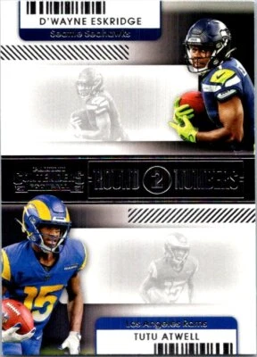 2021 Panini Contenders #RN-DES D'Wayne Eskridge / Tutu Atwell Round Numbers - Image 1 of 2