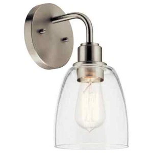KICHLER Meller 11.25 in.1-Light Brushed Nickel Bathroom Indoor Wall Sconce Light - Picture 1 of 6