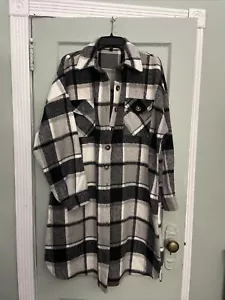 SALE !!!Womens Ainangua SZ XXL grey-Black plaid Shirt/Jacket Warm and cozy - Picture 1 of 15