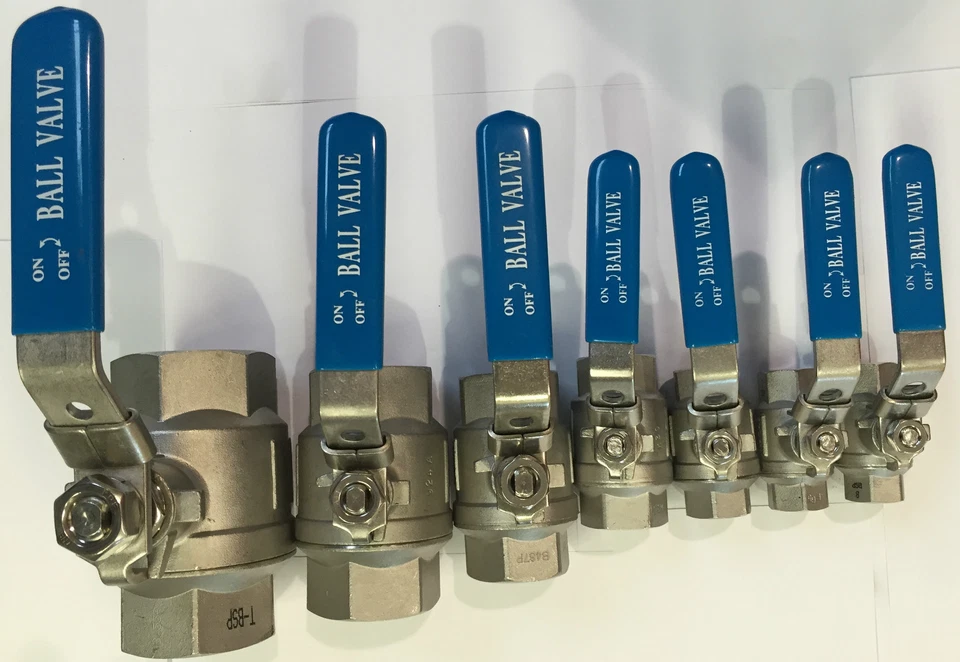 BSP STAINLESS STEEL 316 2 PIECE LOCKABLE BALL VALVES - 1/4" - 2" 70 BAR RATED - Image 1 of 1