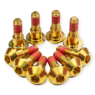 10x Tornillos de rotor de disco delantero de titanio dorado Yamaha FZ-07 con bloqueo de rosca Foto 1 de 3