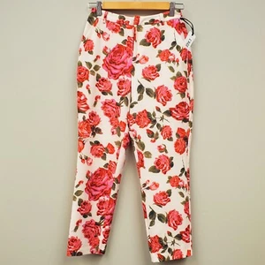 L'agence Floral Print Cropped Trousers Pants Slack Tapered-Leg Stretch Sz 2 NWT - Picture 1 of 7