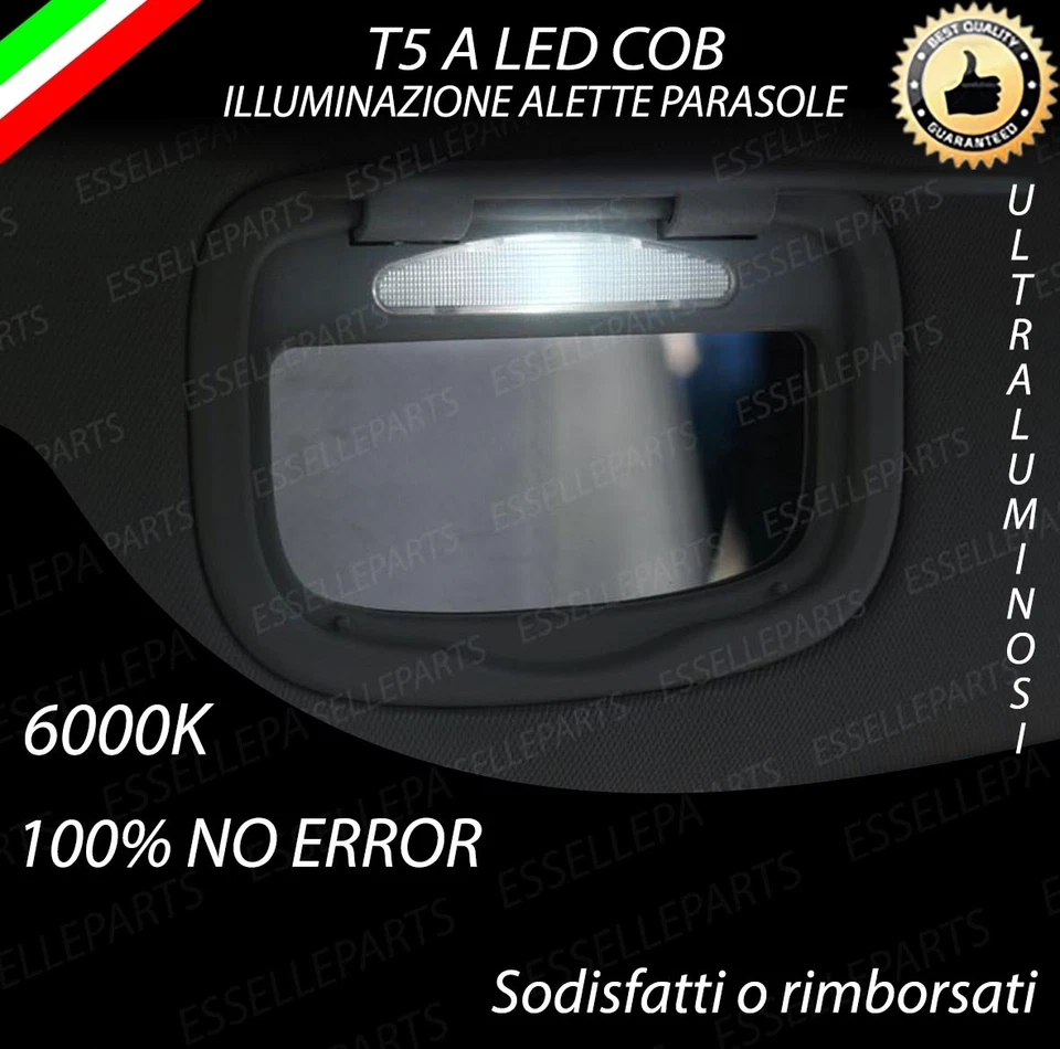 ALETTE PARASOLE T5 A LED PER JEEP RENEGADE 6000K ALTA LUMINOSITA' NO ERROR - Immagine 1 di 1
