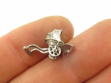 Vintage Novelty Sterling Silver 925 Charm Pram Push Chair Hood Moves