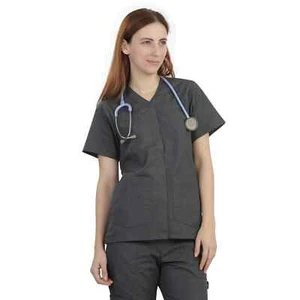 MAZEL UNIFORMS SCRUB TOP FOR WOMEN WITH SNAP FRONT CLOSURE ALL COLORS # 2604 NWT - Picture 1 of 20