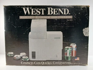 Vintage 1991 West Bend ELECTRIC ALUMINUM CAN CRUSHER Complete In Box WORKS! - Picture 1 of 22