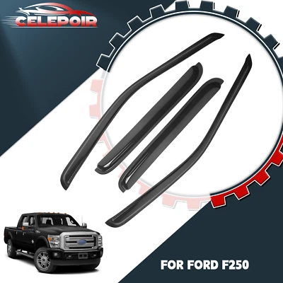 Paraseras de ventana Ford 1999-2016 F250 F350 Super Duty doble cabina protectores de lluvia para sol OEM Foto 1 de 4