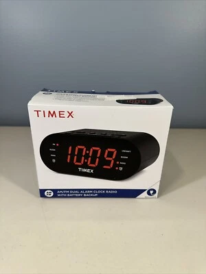 Timex T231G AM/FM Dual Alarm Clock Radio with 1.2-Inch Red Display and Line-In - Image 1 of 4