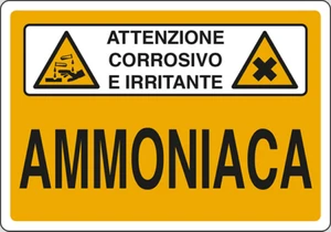 CARTELLO PERICOLO AMMONIACA 330X500 mm alluminio. - Imagen 1 de 1