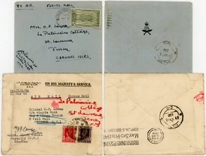 INDIA to JERSEY 2 COVERS 1948 GURKHA RIFLES COL.LAWES FORCES MAIL + OFFICIAL - Picture 1 of 3