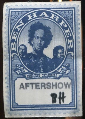 Vintage 1998 Ben Harper Concert Backstage Pass After Show - Image 1 of 2