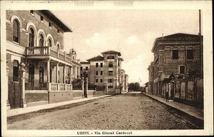 Udine Italia vecchia cartolina ~1910 Via Giosuè Carducci parte strada ville - Foto 1 di 2