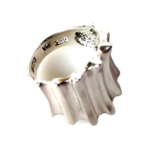 Anillo modernista acanalado de plata de ley 925 firmado CPT de colección 7,9 gramos TALLA 6,25 - Imagen 1 de 15