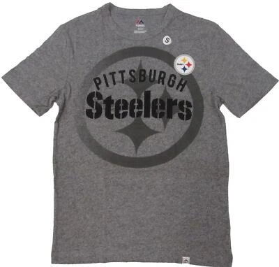 Camisa Pittsburgh Steelers Para Hombres Tallas S-M-L-XL-2XL Gris Jaspeado Majestuosa Mezcla Foto 1 de 4
