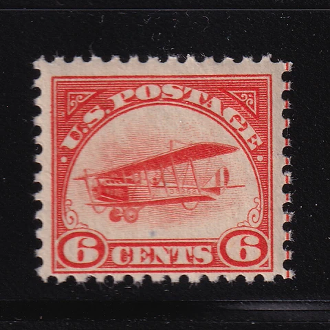 1918 Airmail Sc C1 6c orange MNH with nice OG CV $110 Curtiss Jenny (4 Cover