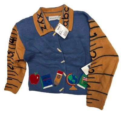 Nuevo con etiquetas Cárdigan Vintage Belle Pointe Escuela Oficina Profesor Aula Talla S Suéter Foto 1 de 4