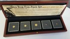 GOLD RUSH FIVE PIECE SET GOLD NUGGETS AND GOLD COINS