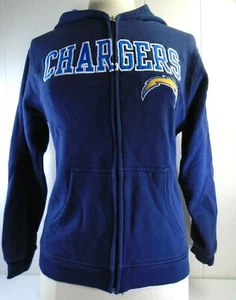 NFL Team Apparel Chargers Zip Up Hoodie YOUTH LARGE embroidered front logo BLUE - Picture 1 of 9