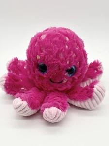 Wal-Mart 6” Pink Octopus Plush Sparkle Eyes Glitter Fur Ribbed Tentacles - Picture 1 of 9