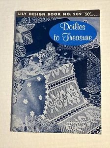 Vintage Lily Design Book No 209 Doilies To Treasure Booklet Crochet Patterns - Picture 1 of 5