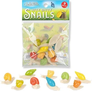 Itty Bitty Snails (Bag of 9) - Mini Garden Figurines Art Crafts - Archie McPhee - Picture 1 of 5