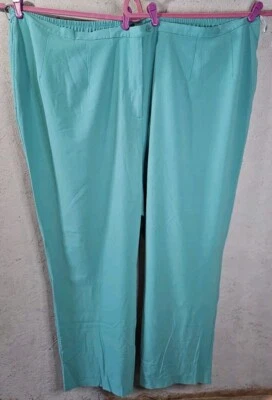 Pantalones de vestir Maggie Barnes verde azulado 5x (34/36) talla grande - vintage Foto 1 de 4