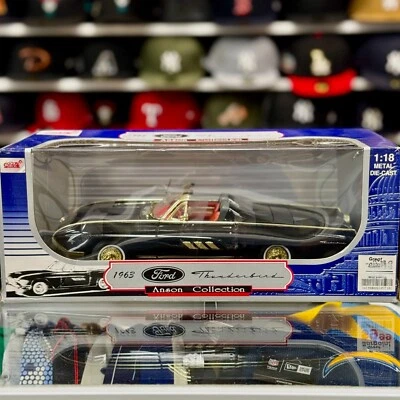 Anson Ford Thunderbird Convertible Black Red 1/18 Scale Diecast Model Car | New - Image 1 of 4