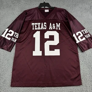 Texas A&M Jersey Adidas Mens Large Footbal 12th Man Made in USA Single Stitch - Picture 1 of 13