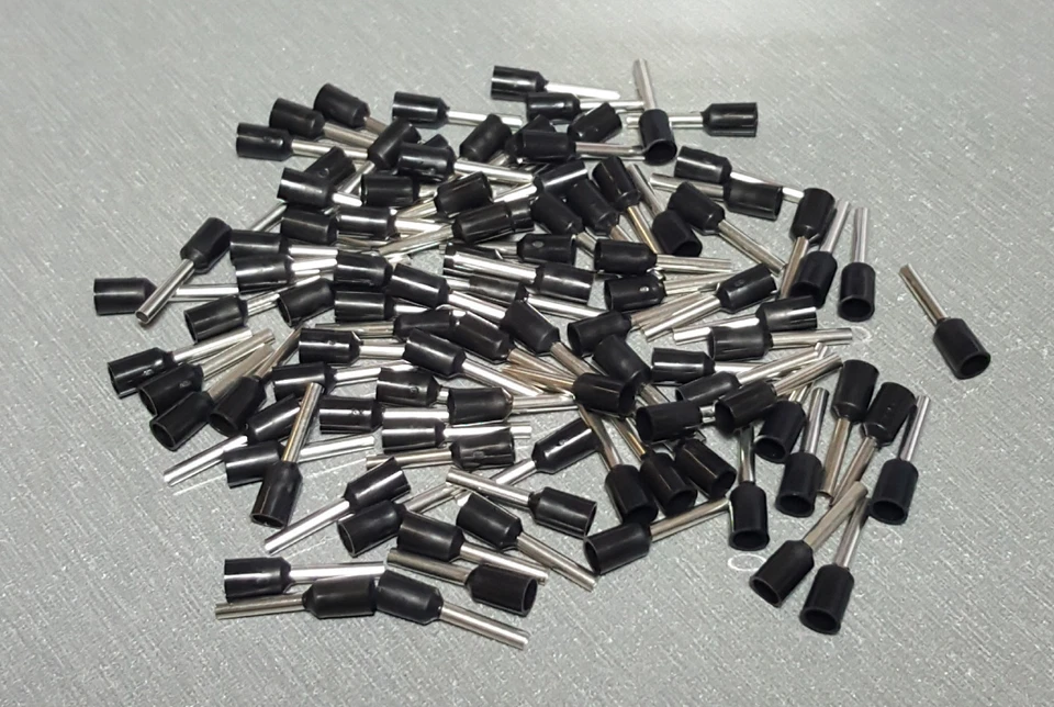 25/50/100Pcs E1510 16AWG 1.5mm² BLACK Insulated Ferrule Bootlace Terminals Crimp - image 1 of 1