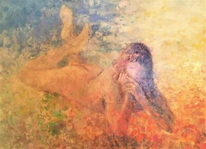 Bernard Taurelle, Nu, French Modernist Oil on Canvas Painting, Ca. 1960s - Picture 1 of 4