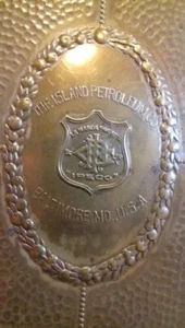 ANTIQUE IPECO GASOLINE BRONZE HOLDER NOTEBOOK THE ISLAND PETROLEUM CO BALTIMORE - Picture 1 of 6