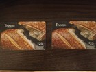 Two (2) $25 Panera Bread Gift Cards For Sale