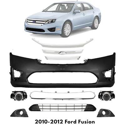 Front Bumper Cover Fascia & Grille Assembly Kit For 2010-2012 Ford Fusion Foto 1 de 4