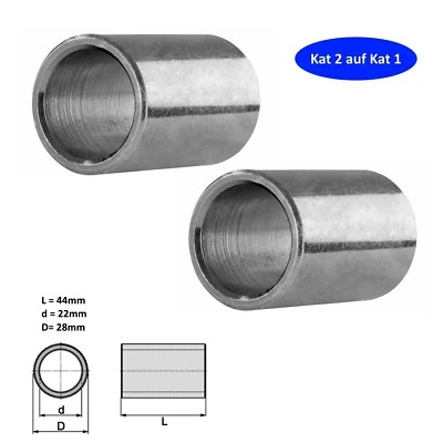 2x Unterlenker Reduzierhülse Reduzierbuchse Dreipunkt Kat 2 auf Kat 1 Adapter - Bild 1 von 3