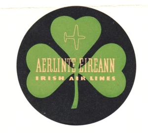 AER LINGUS  IR -12 VINTAGE  AIRLINE LUGGAGE LABEL BAGGAGE IRISH AIR LINES,  ORIG - Picture 1 of 1