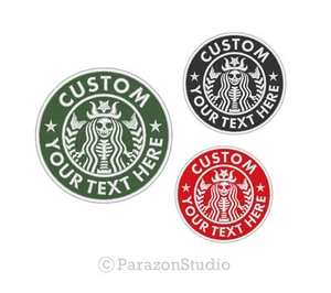 All Sizes - Custom Embroidered Skull Coffee Sew on Round Patch CP-R02 - Picture 1 of 11
