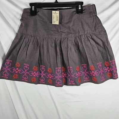 Minifalda American Eagle gris con rosa geométrica XS elástica con etiquetas 1098 Foto 1 de 4