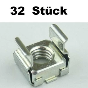 32 x Käfigmuttern M6 für Alu Rackschiene Käfigmutter Cagenuts Adam Hall 5650 NEU - Picture 1 of 5