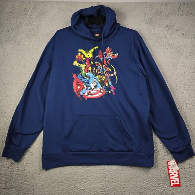 Sudadera con Capucha Disney Marvel Avengers Para Hombres 2XL XXL Azul Ligera Logo Nueva con Etiquetas Foto 1 de 4